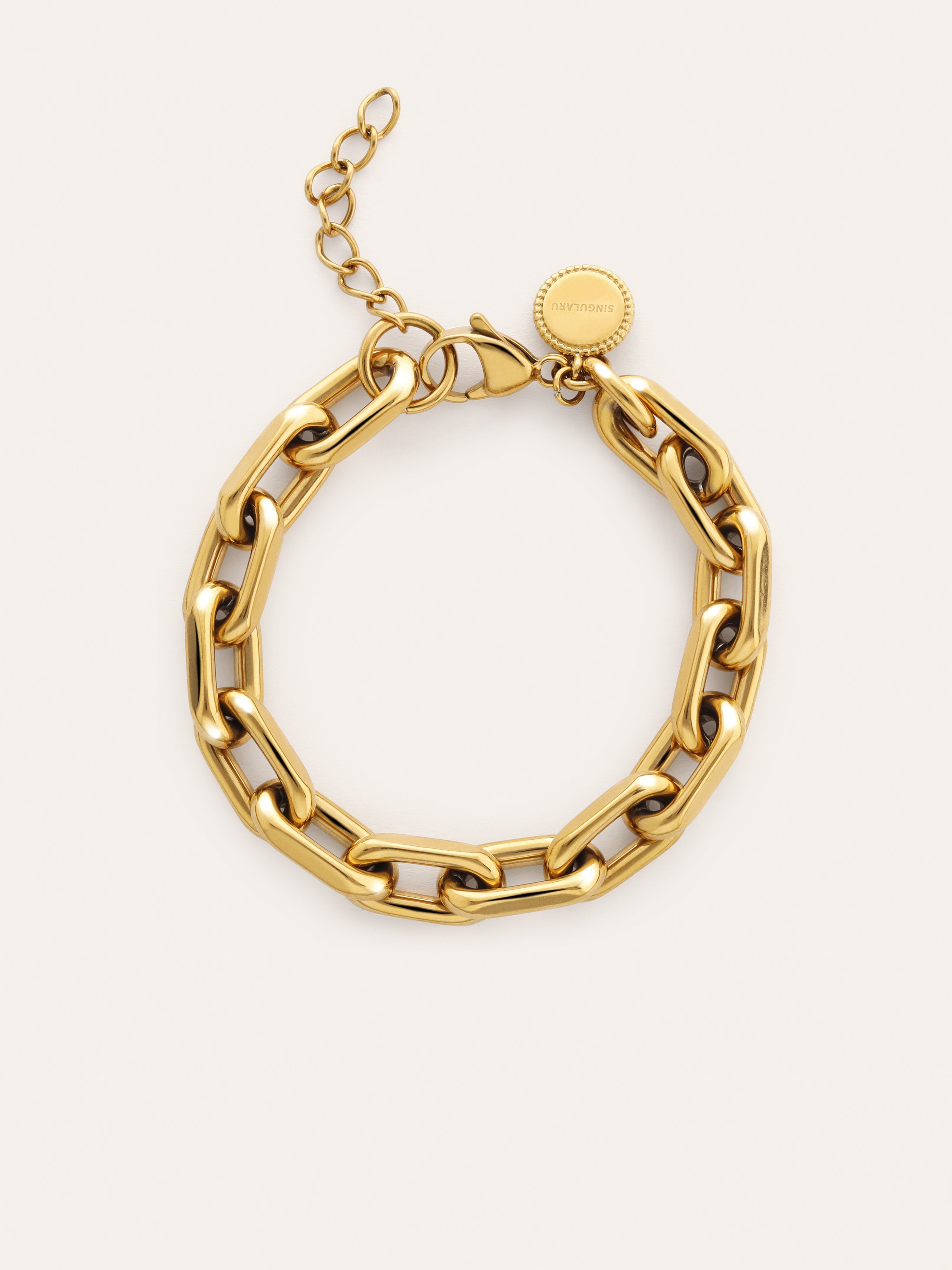 Pulsera Big Link Acero Baño Oro