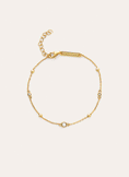 Pulsera Birthstone Plata Baño Oro