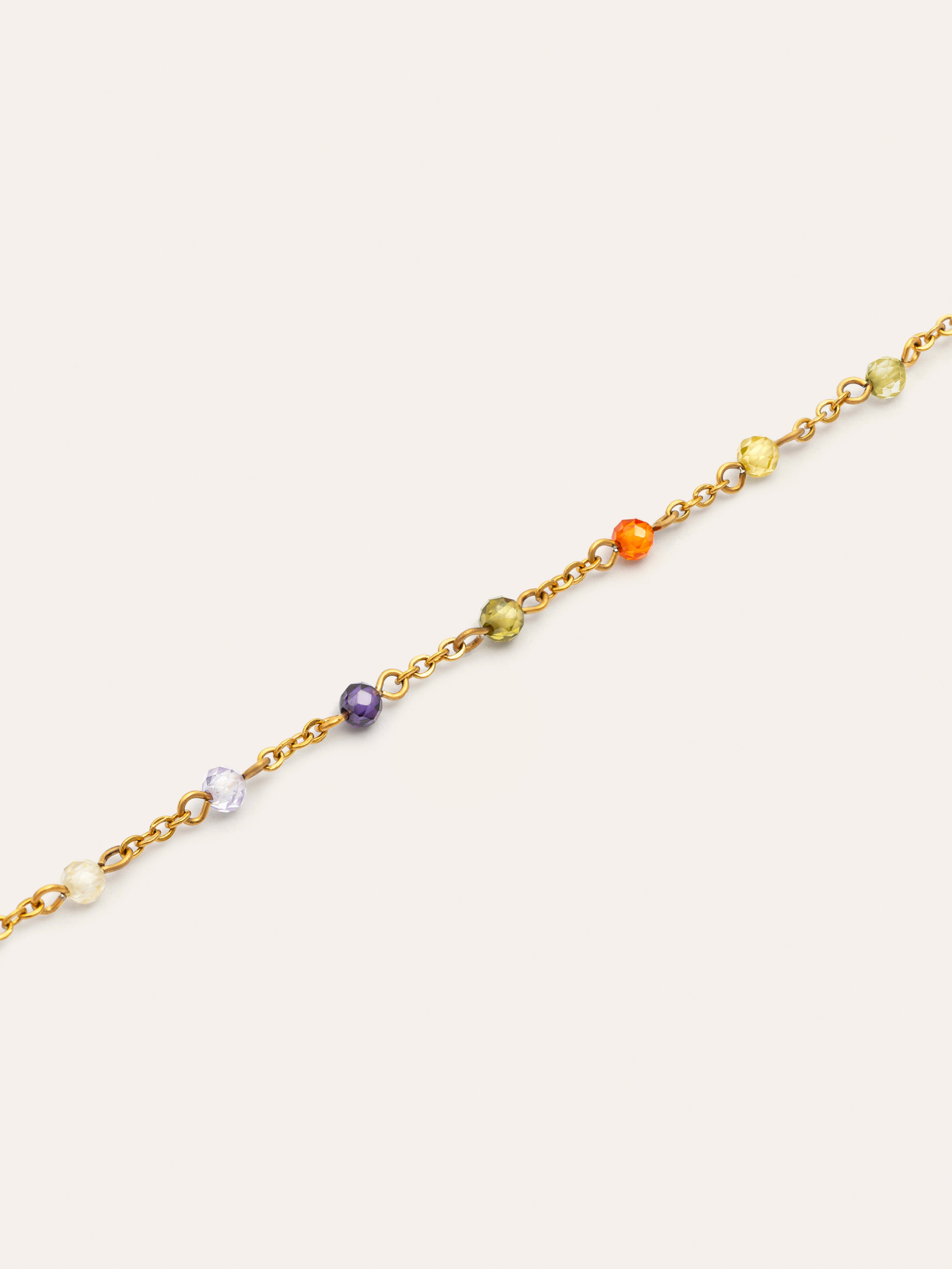 Pulsera Crystal Colors Atardecer Acero Baño Oro