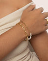 Pulsera Chic Pearl Acero Baño Oro