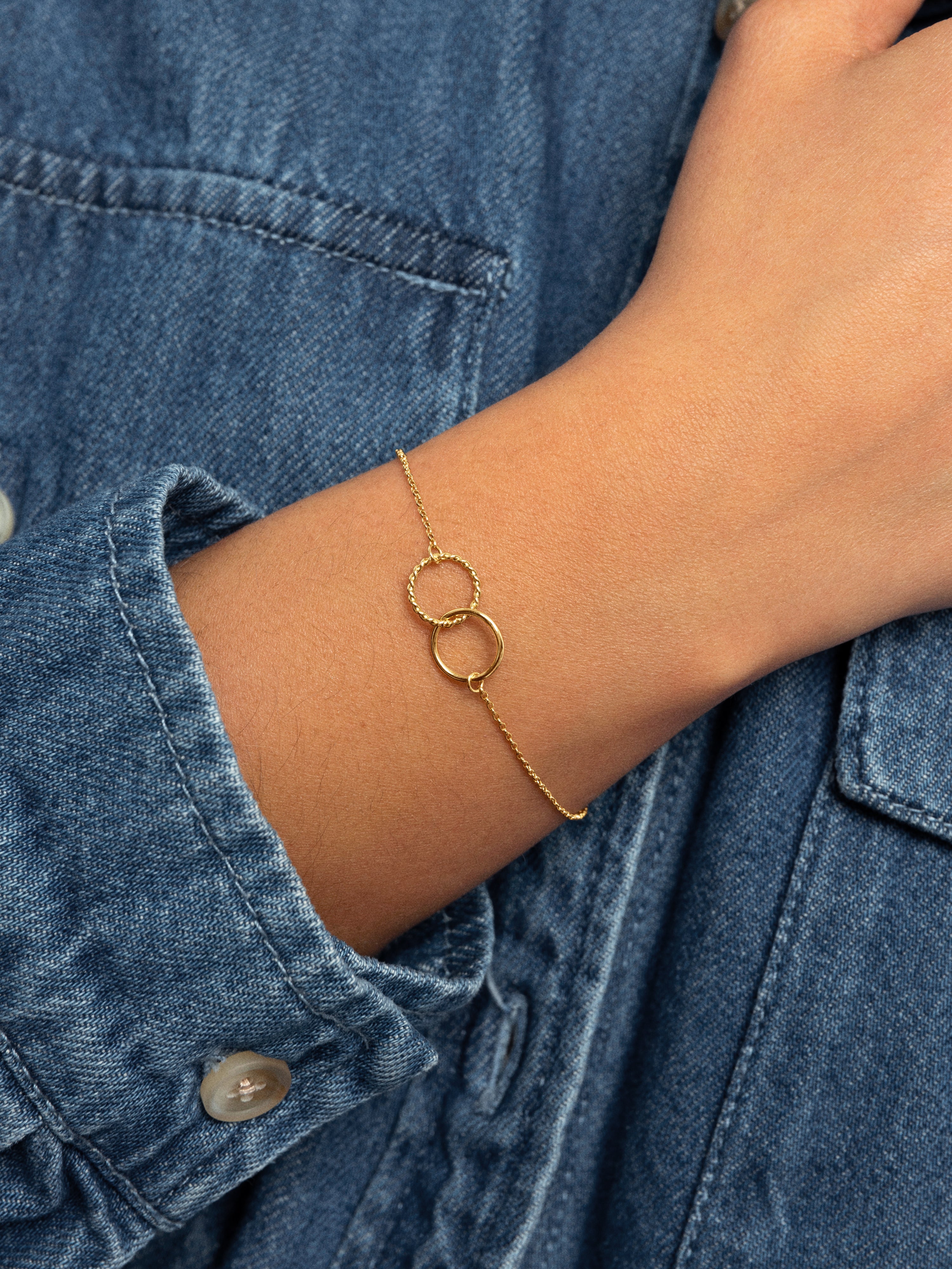 Armband Circles Twist Staal verguld