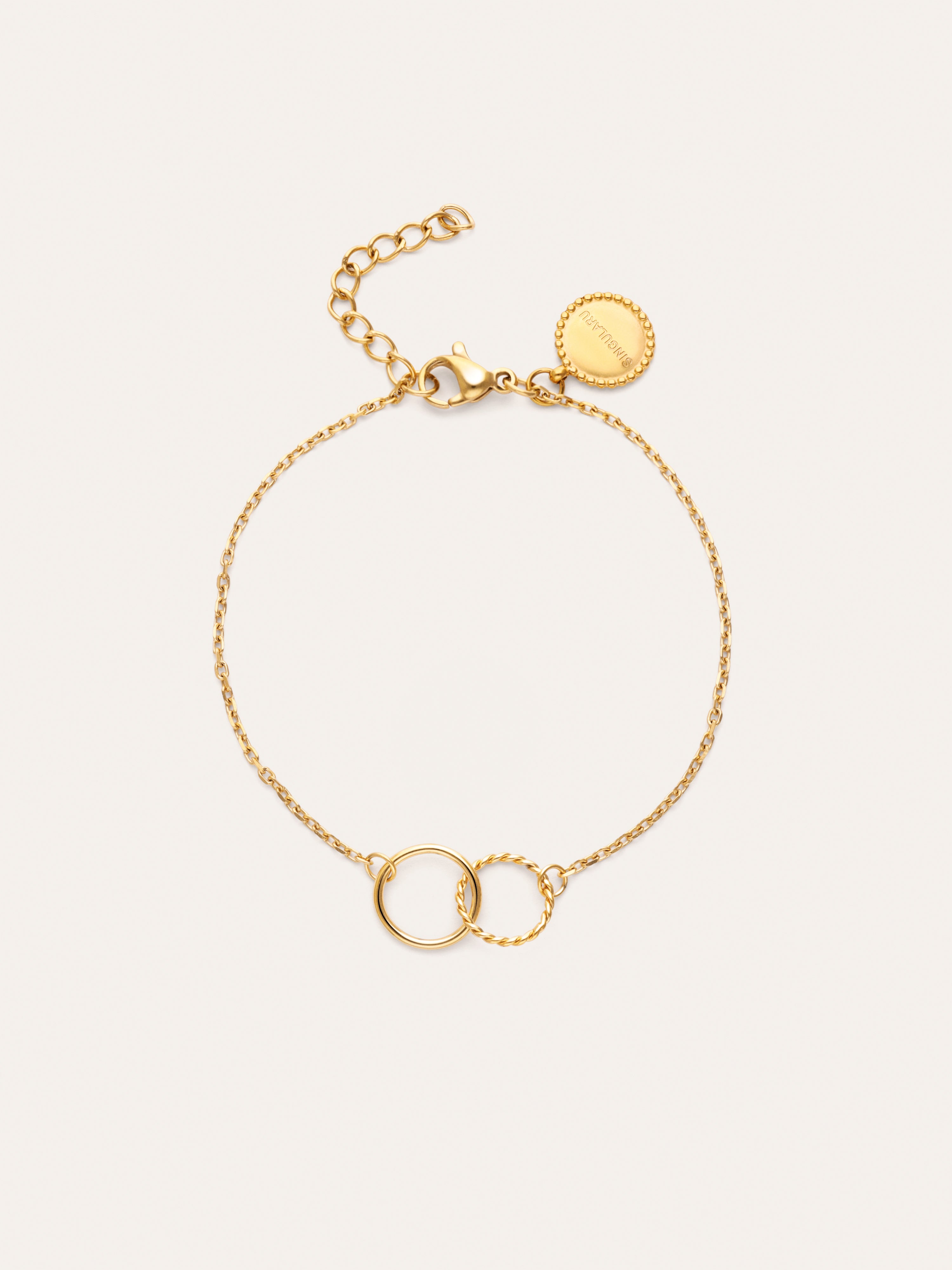 Armband Circles Twist Staal verguld
