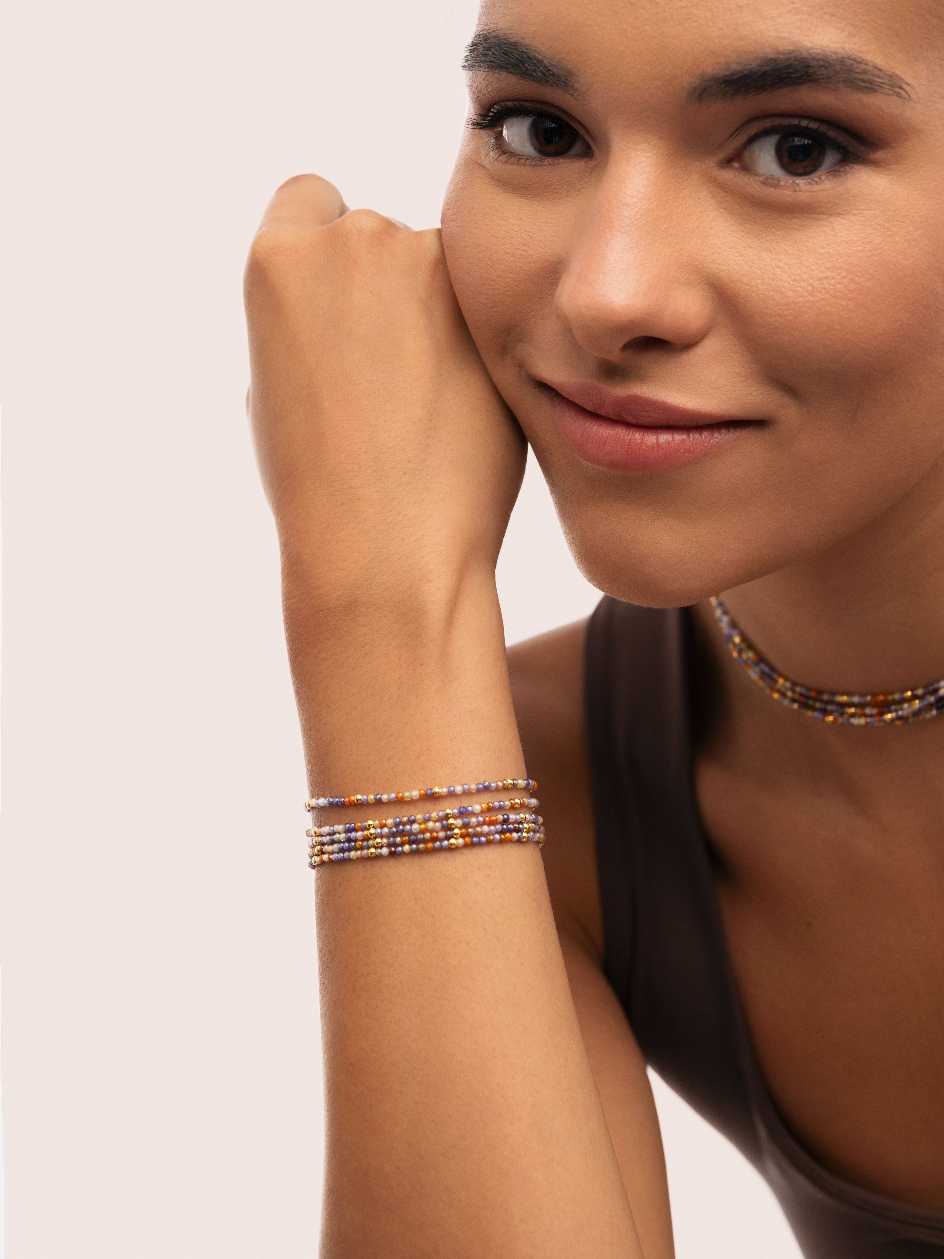 Pulsera Crystals Cleopatra Acero Baño Oro
