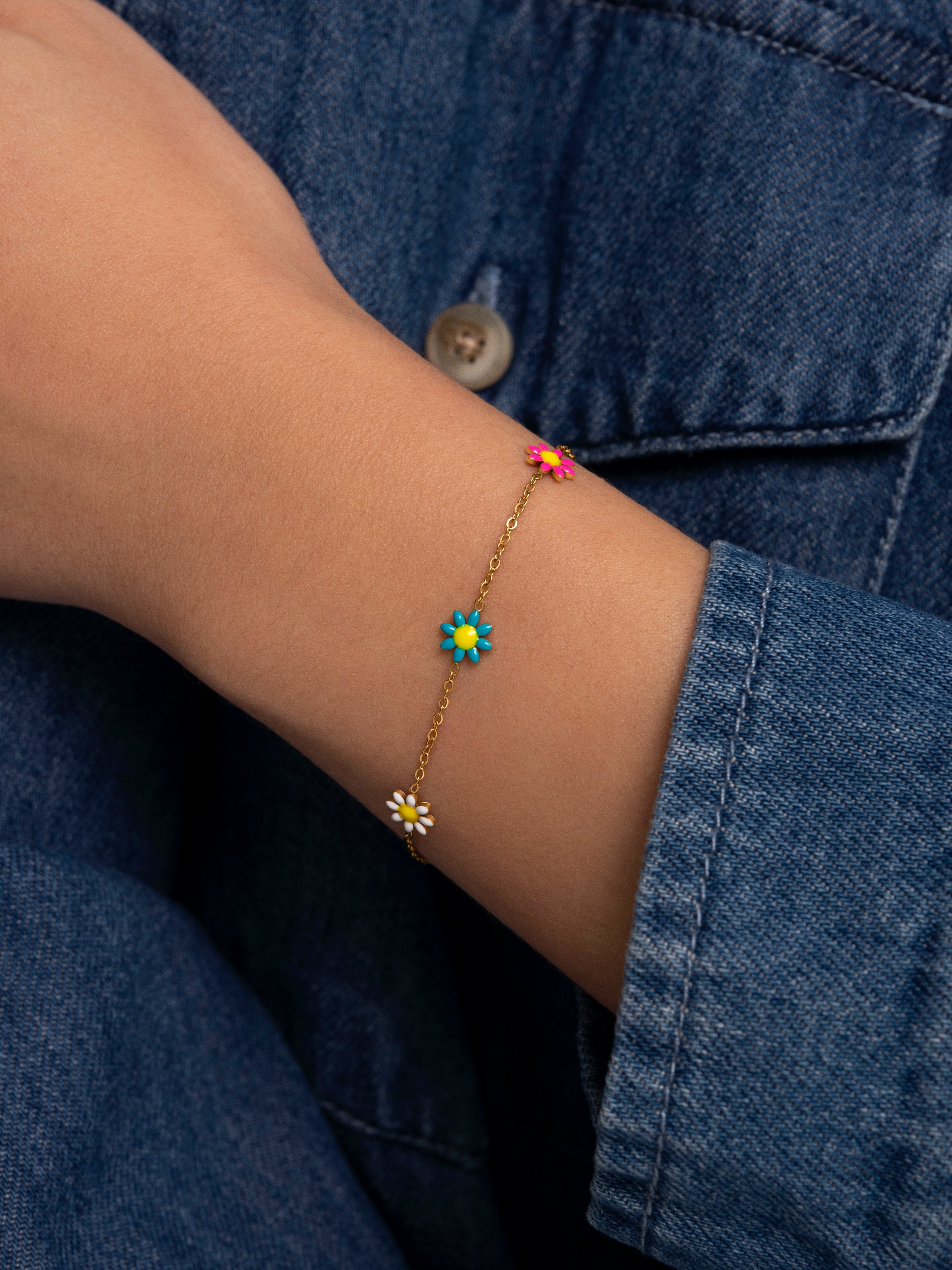 Pulsera Daisy May Acero Baño Oro