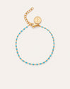 Bracelet Dots Turquoise Enamel Acier Plaqué Or