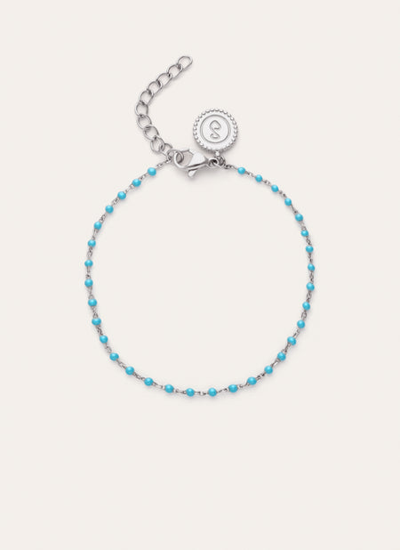 Bracelet Dots Turquoise Enamel Acier