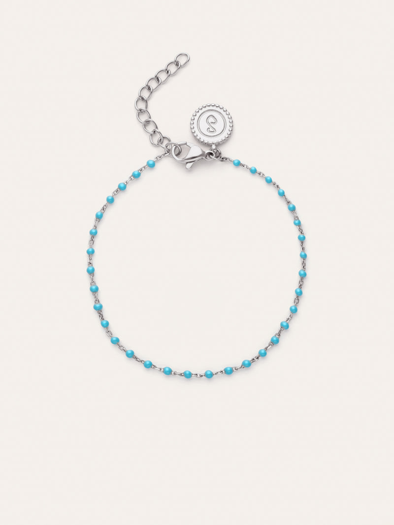 Bracelet Dots Turquoise Enamel Acier