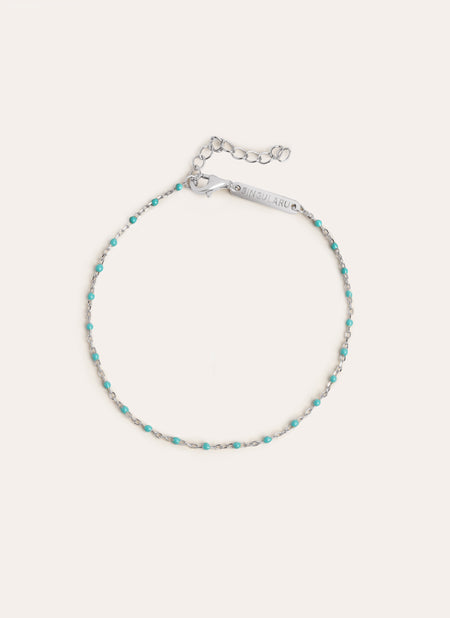 Pulsera Dots Turquoise Enamel Plata