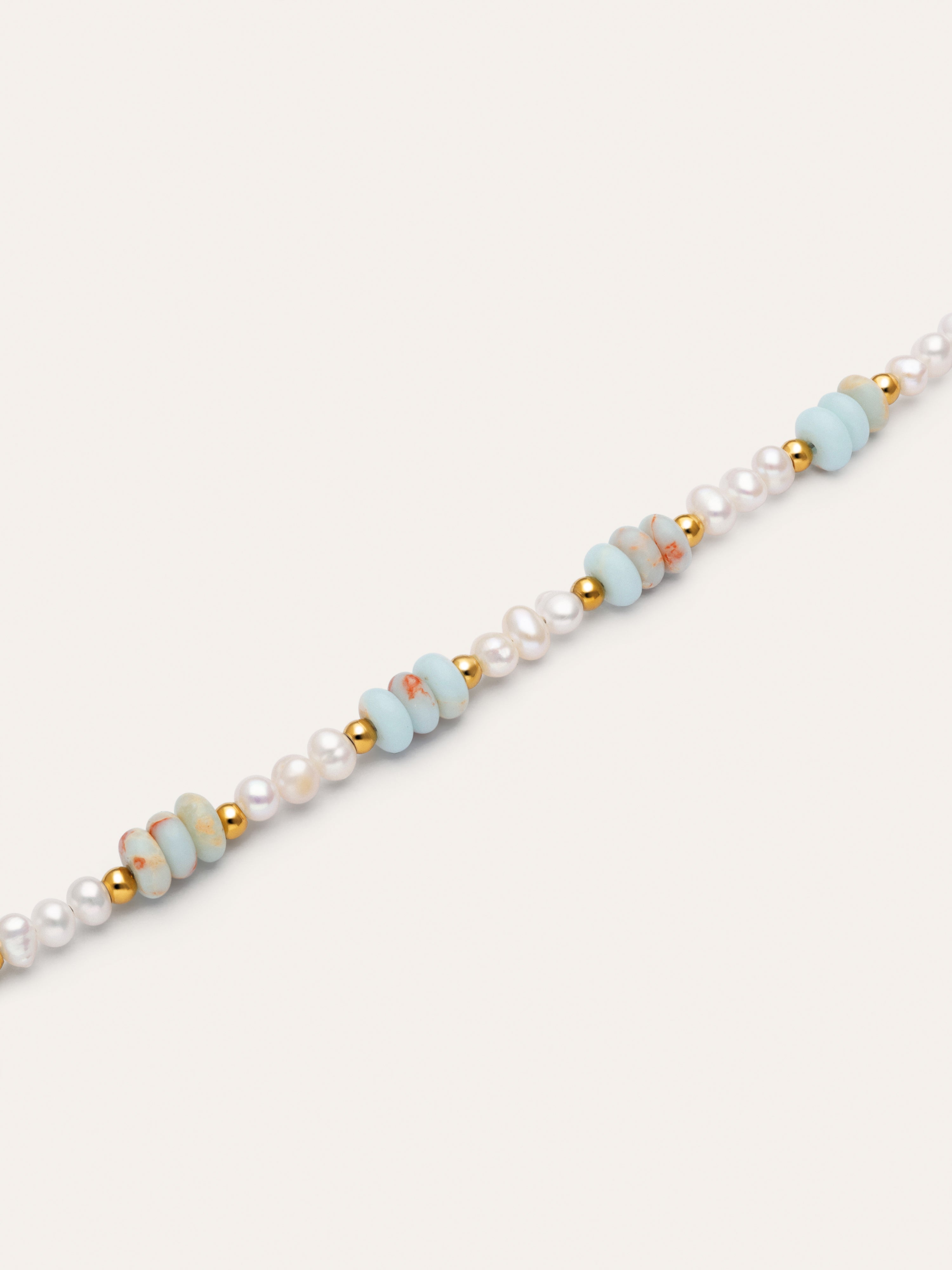 Pulsera Daylight Perlas Acero Baño Oro