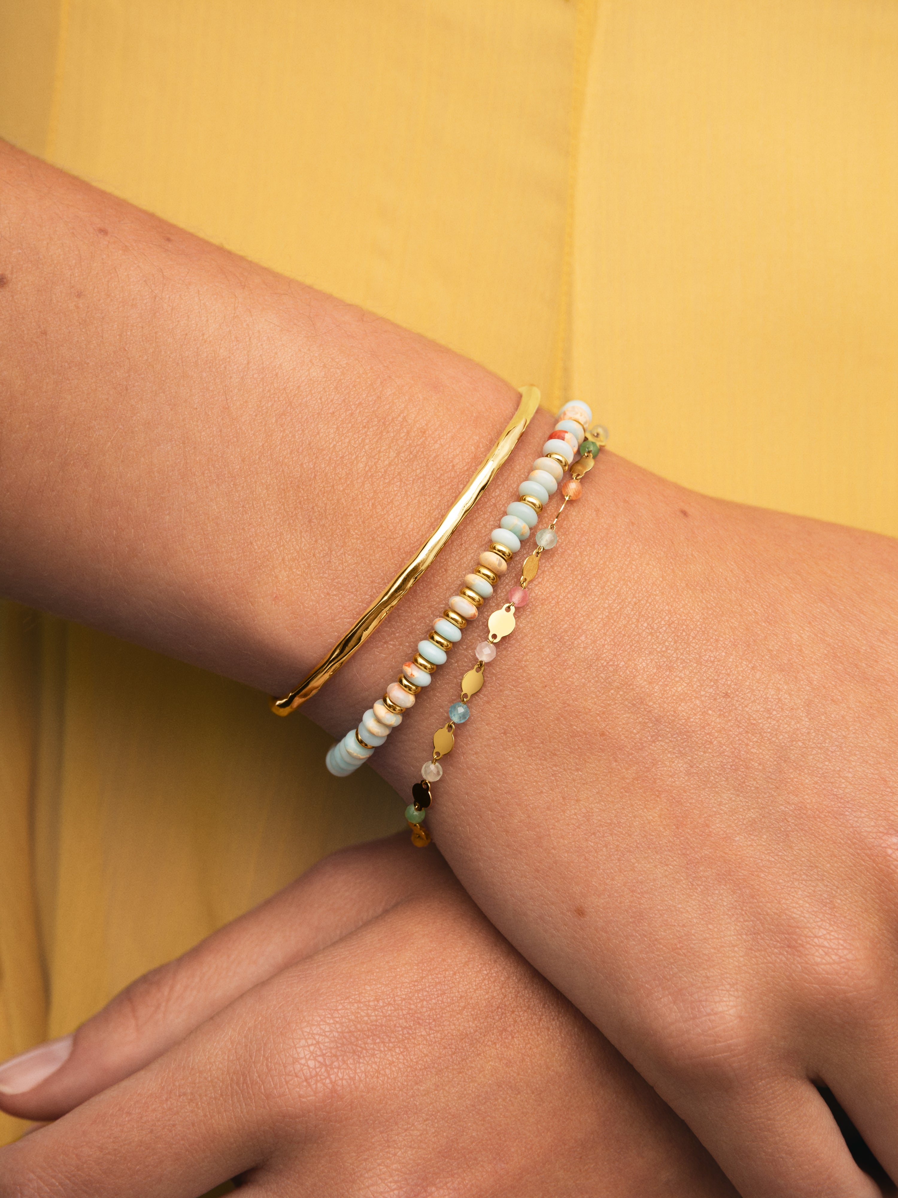 Pulsera Full Daylight Acero Baño Oro