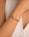 Pulsera Link Rainbow Enamel Acero Baño Oro