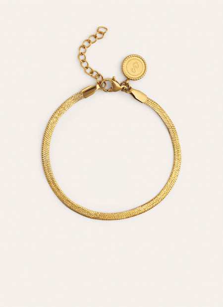 Lisse Sparkling Stainless Steel Gold Bracelet