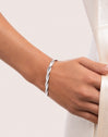Double Lisse Twister Steel Bracelet - puesto en modelo
