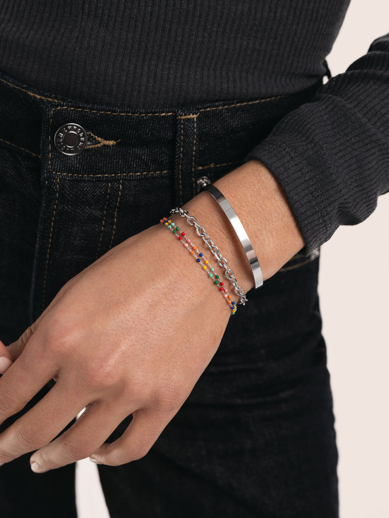 Bracelet Dots Colors Enamel Steel