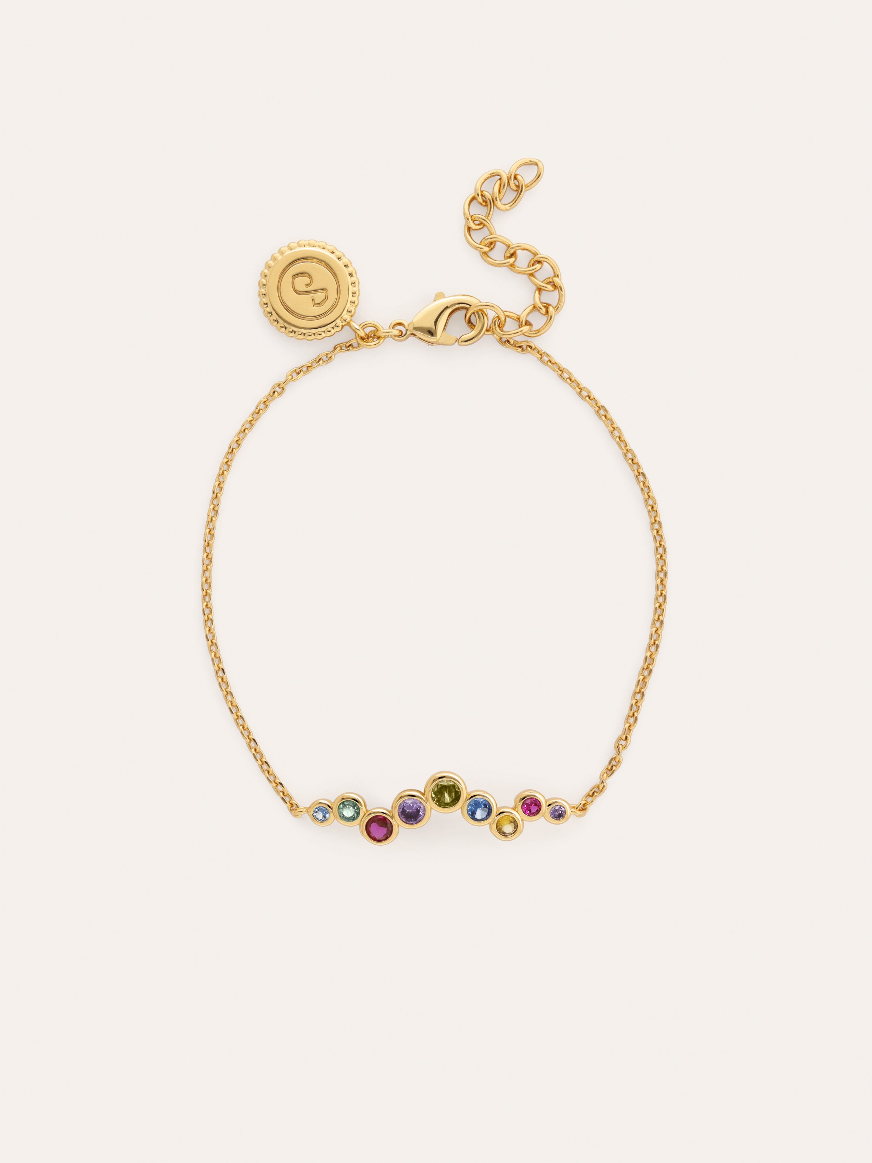 Pulsera Rainbow Bubbles Baño Oro