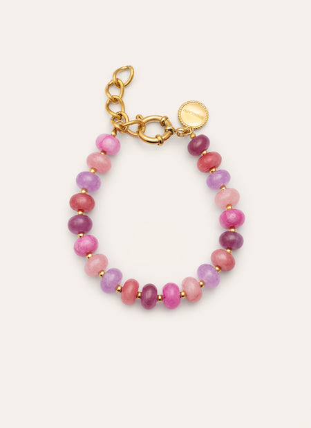 Pulsera Rosé Stones Acero Baño Oro