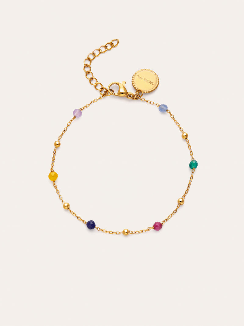Pulseira Sophie Colors Aço Banhada a Ouro