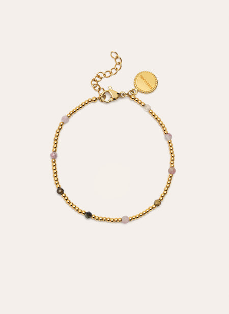 Pulsera Tourmaline Dream Acero Baño Oro