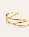 Brazalete Triple Diana Acero Baño Oro