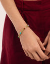 Pulsera Tape Stones Acero Baño Oro