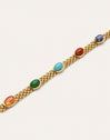 Pulsera Tape Stones Acero Baño Oro