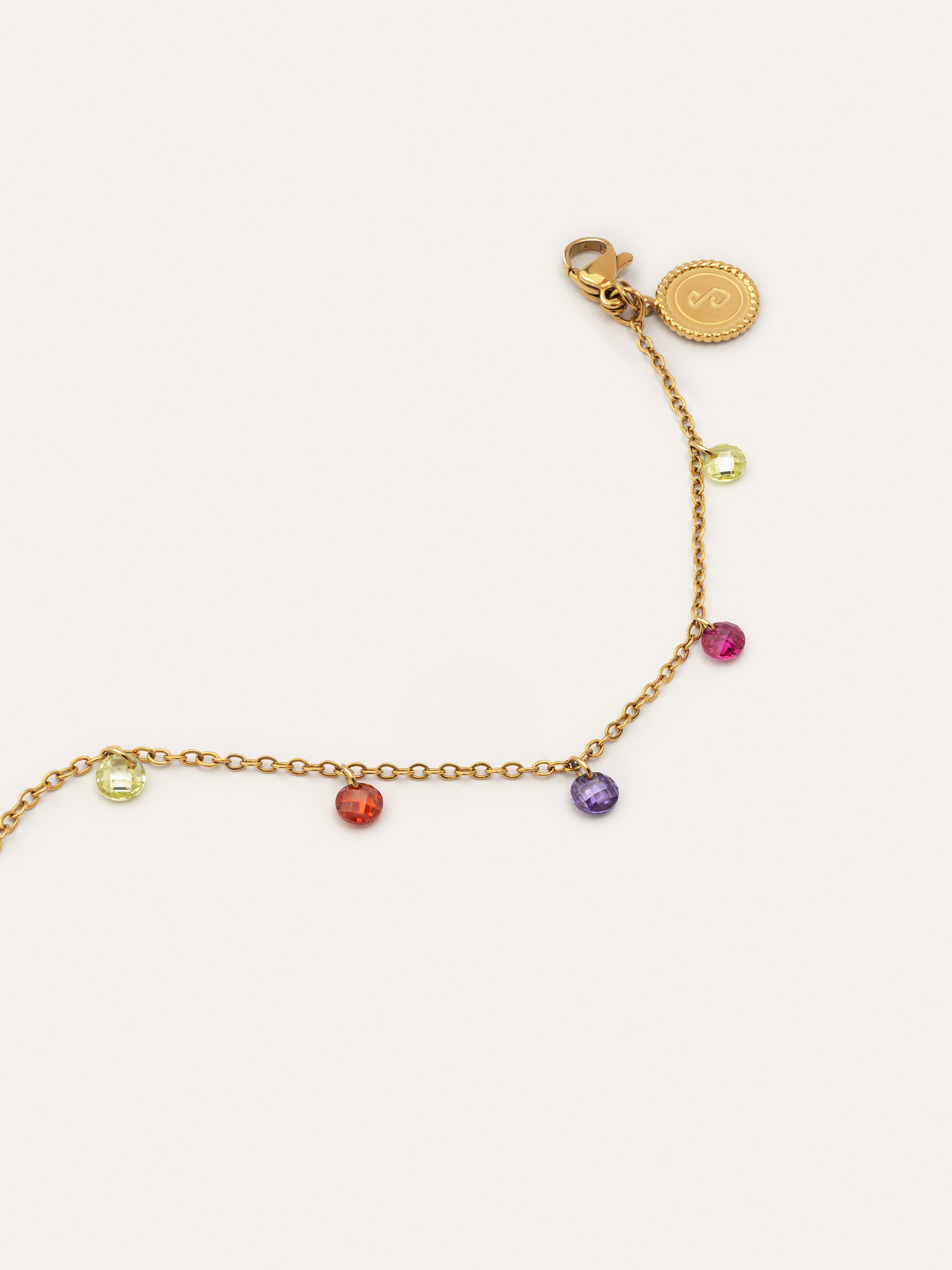 Color Bits Stainless Steel Gold Anklet