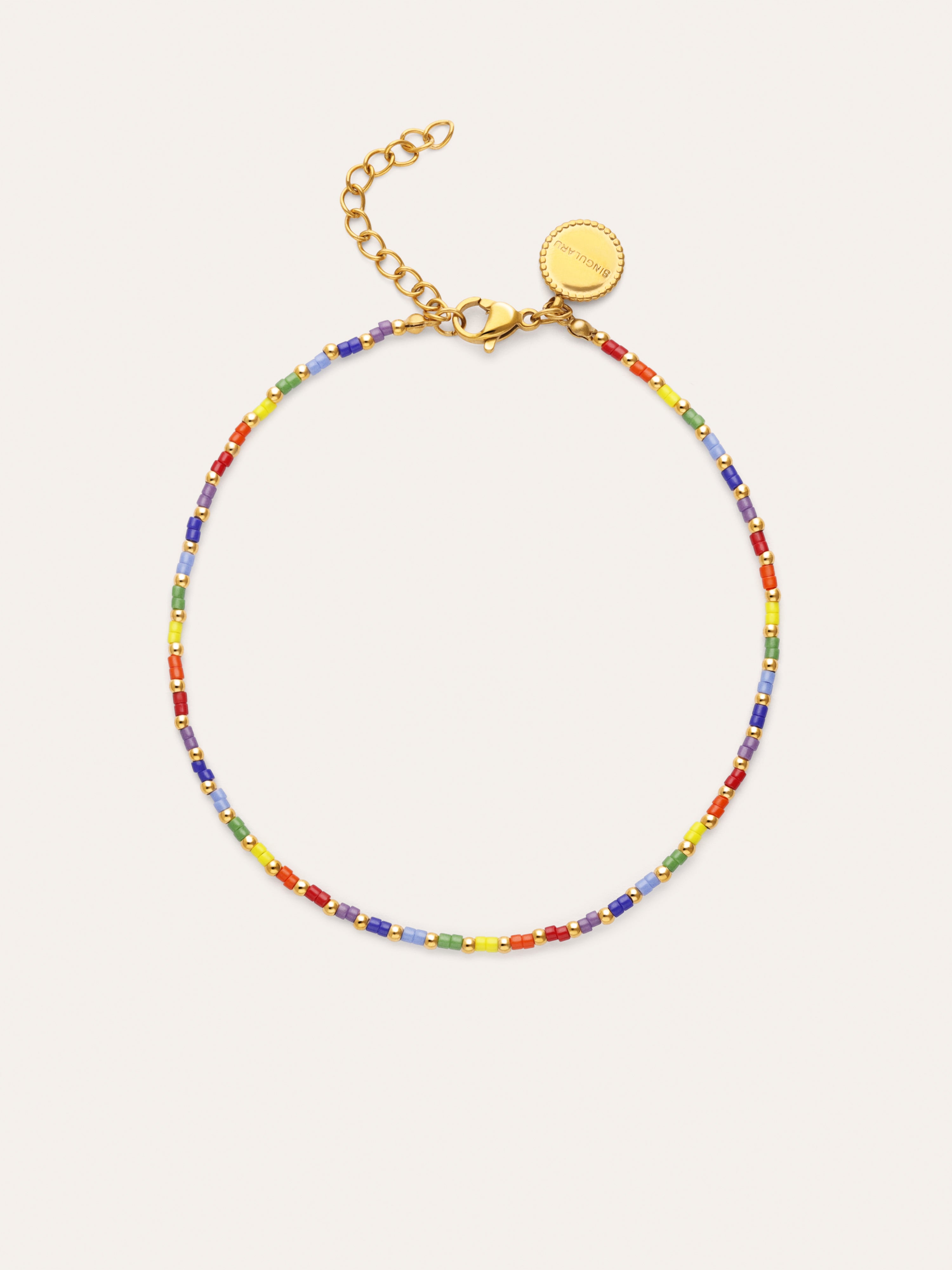 Tobillera Rainbow Acero Baño Oro