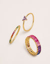 Bague Trèfle Lavande Plaqué Or