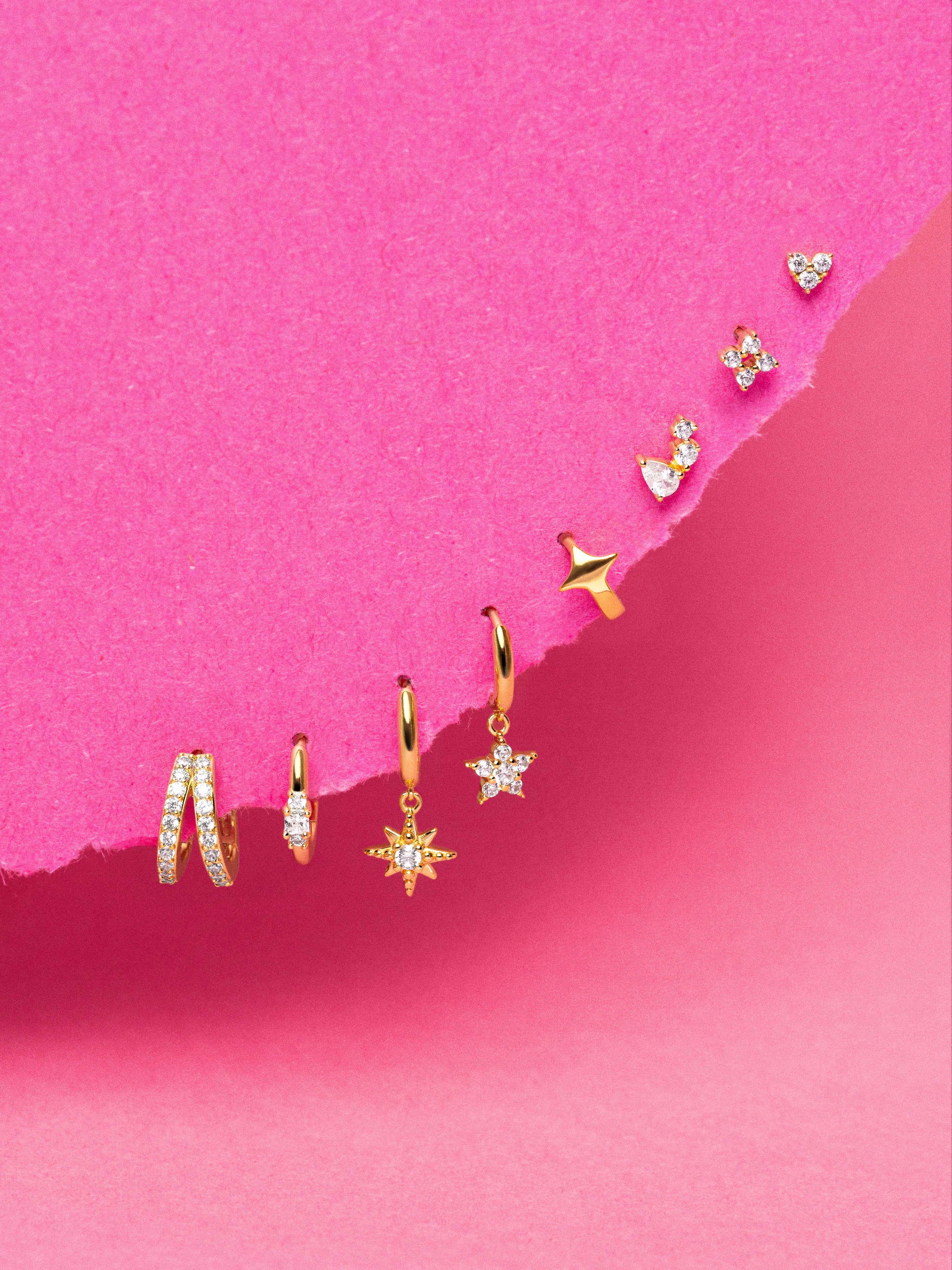 Pendiente Suelto Tiny Star Plata Baño Oro