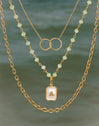 Collar Crystals Jade Plata Baño Oro