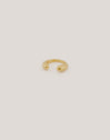 Pendiente Suelto Ear Cuff Gota Plata Baño Oro