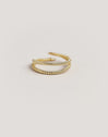 Dubbele Twist Ring, verguld met 18-karaats goud