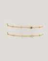 Pulsera Birthstone Plata Baño Oro