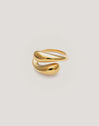Bague Maxi Abbraccio Acier Plaqué Or - vista 5