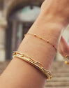 Pack 2 Pulseras Amistad Colores Acero Baño Oro