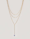 Triple Chic Drop Stainless Steel Gold Necklace