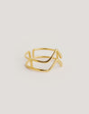 Ring Double Peak Steel Gold Plating - vista 4
