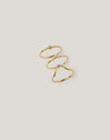 Pack 3 Anillos Sparks Acero Baño Oro