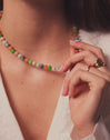 Collar Alpine Stones Acero Baño Oro