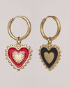 Pendientes Heart Reversed Enamel Acero Baño Oro