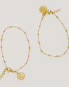 Pack 2 Pulseras Amistad Acero Baño Oro