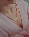 Collar Mamá Heart Tourmaline Acero Baño Oro