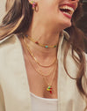 Choker Tape Stones Acero Baño Oro