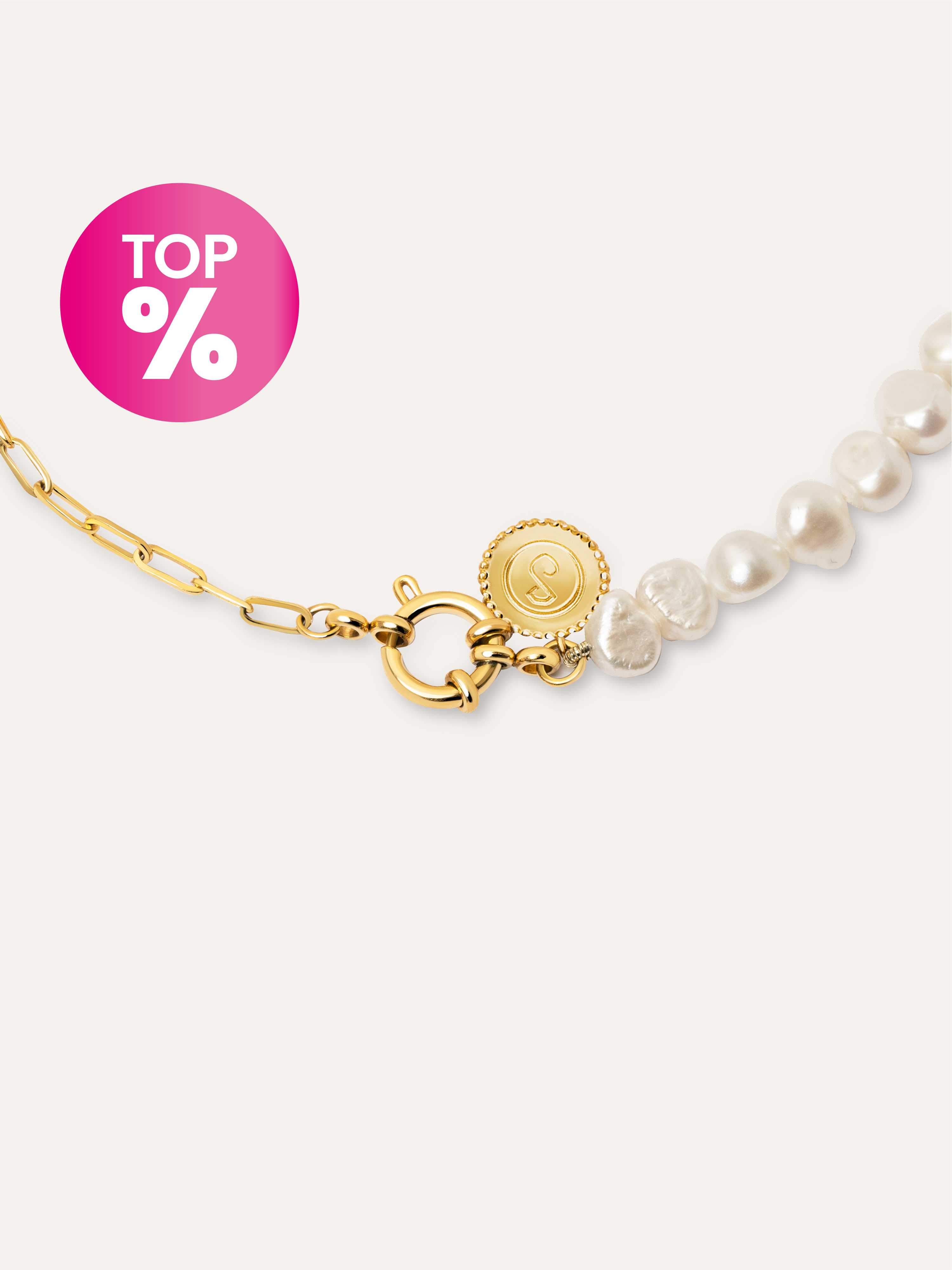 Collar Chic Pearl Acero Baño Oro