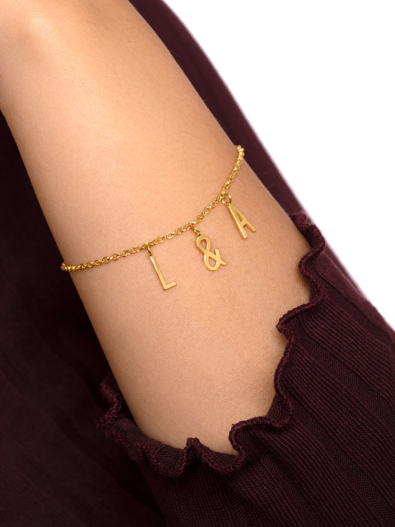 Iniziale Collana Personalizzata Letters & Argento Placcato Oro