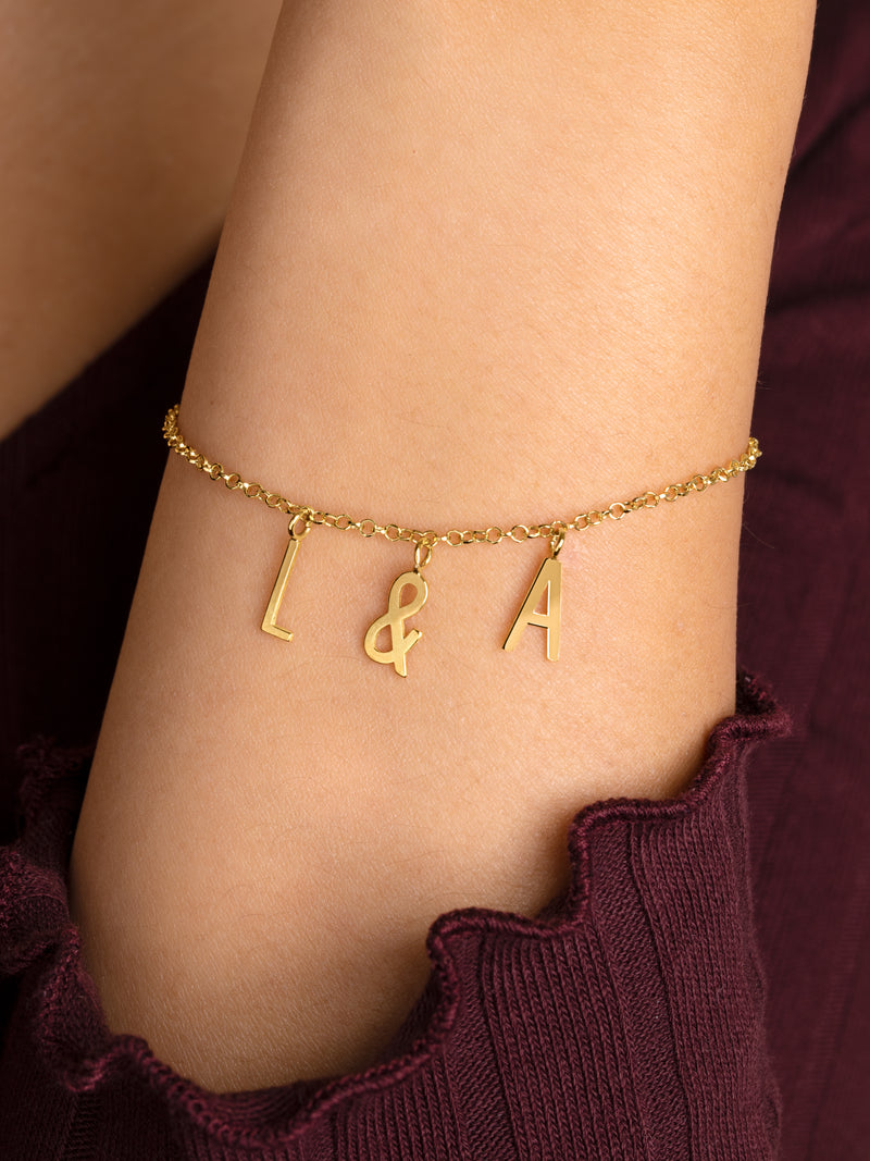 Iniziale Collana Personalizzata Letters & Argento Placcato Oro