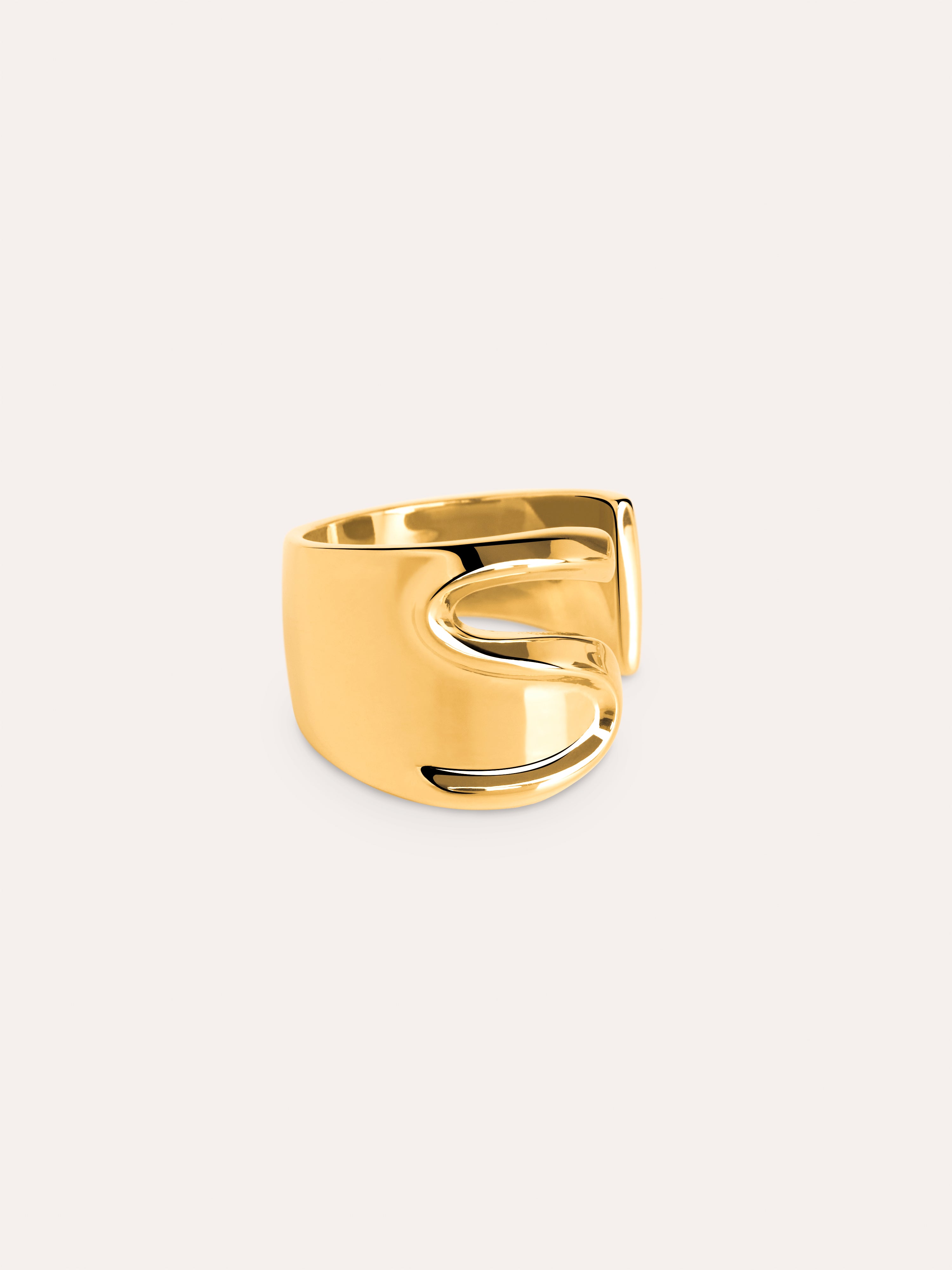 Anillo Personalizado Letter Signet Baño Oro