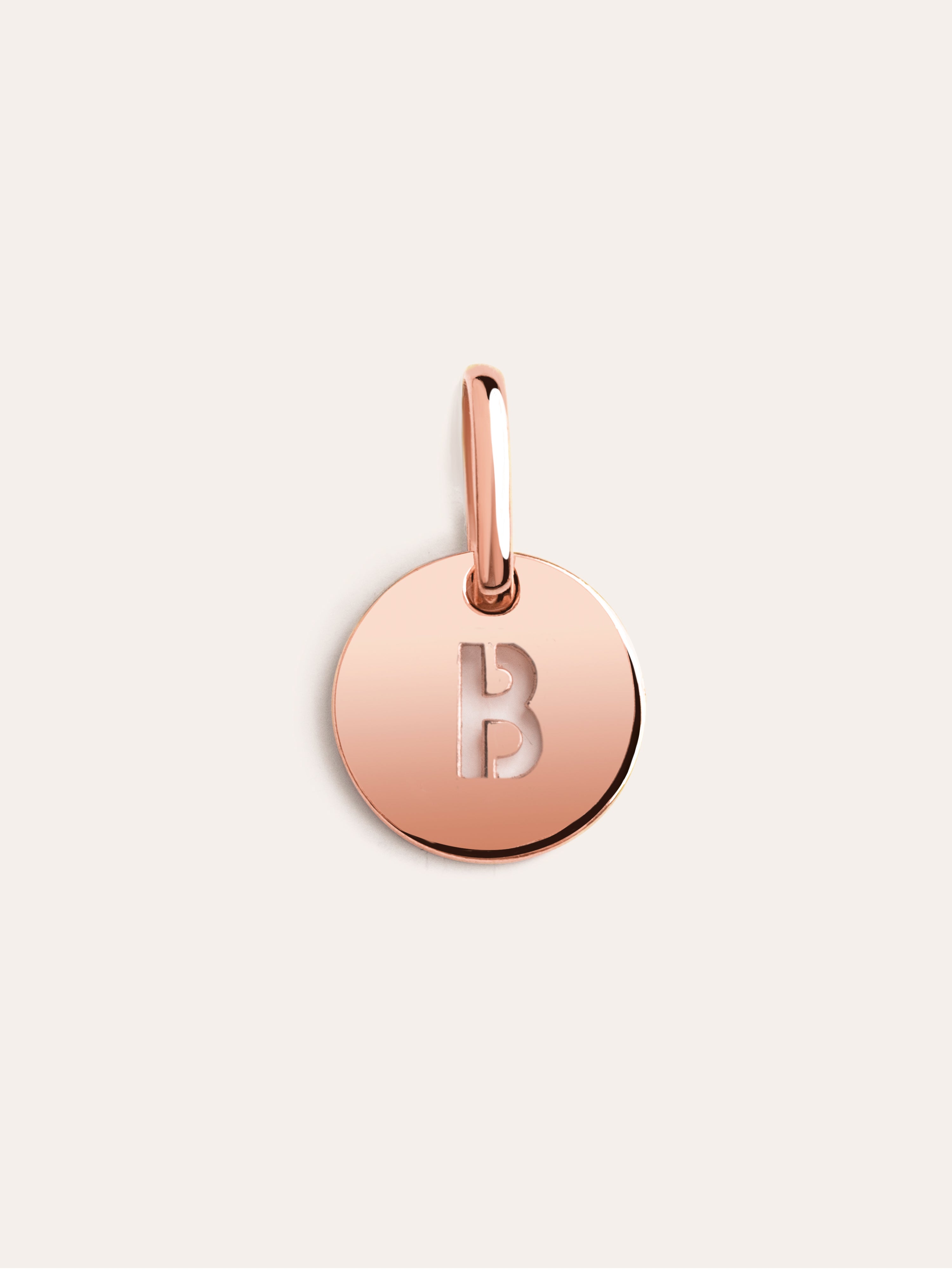 Mini Medallion Letter Plata Baño Oro Rosa