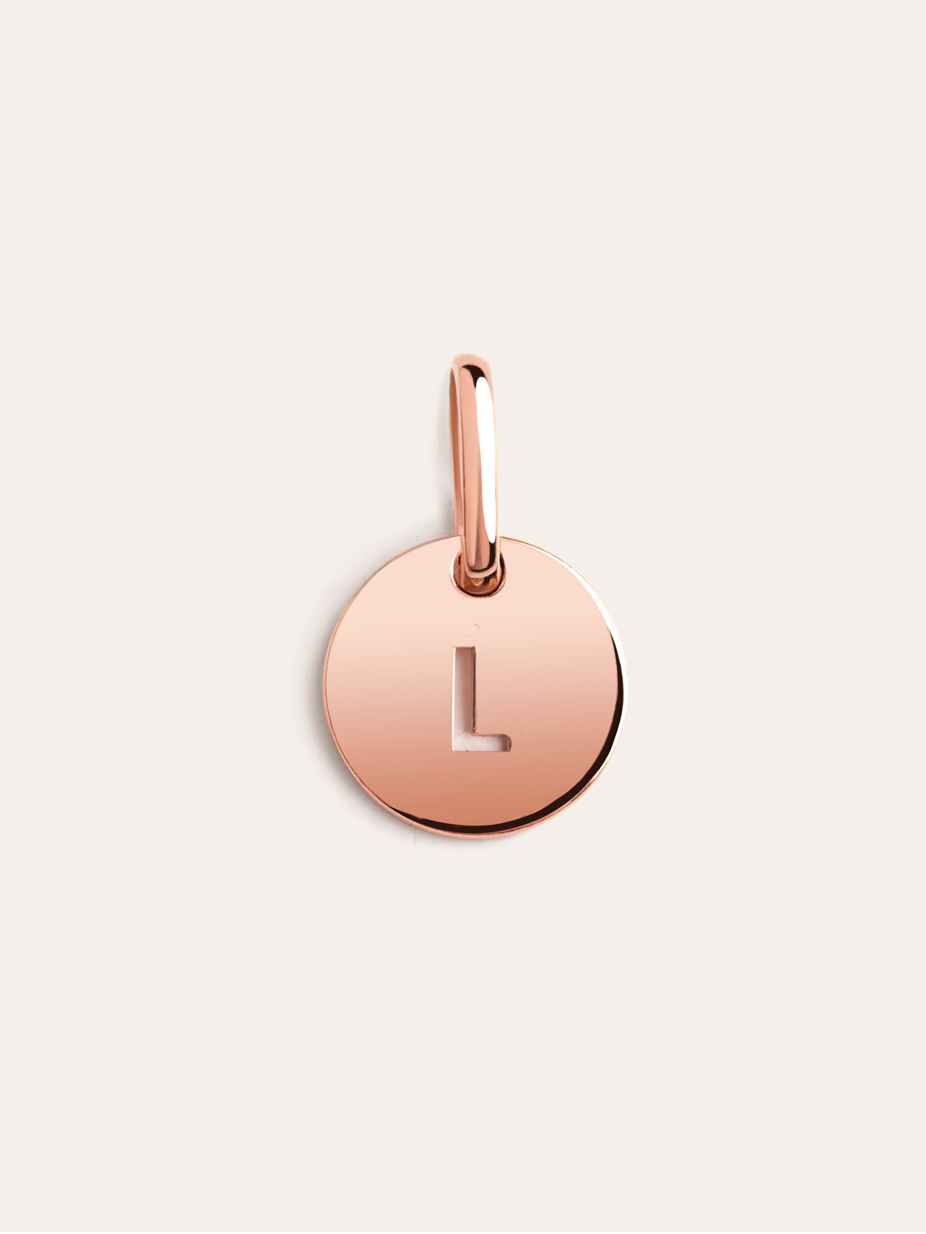 Mini Medallion Letter Plata Baño Oro Rosa