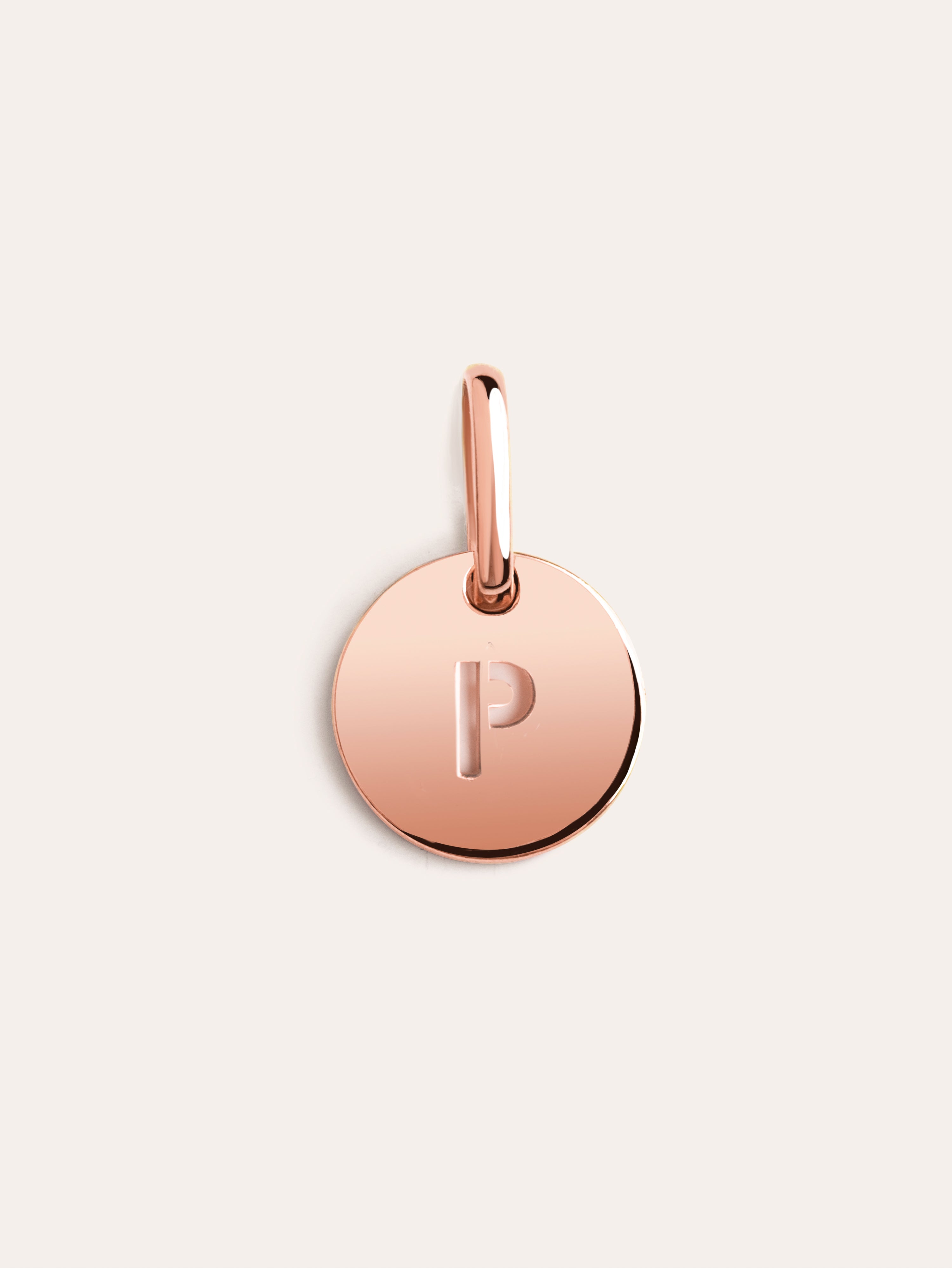 Mini Medallion Letter Plata Baño Oro Rosa